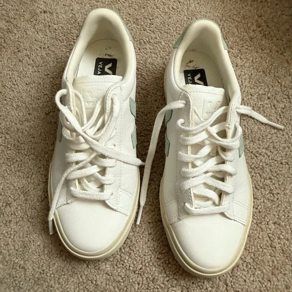 EUC Veja Campo White Matcha Sneakers - Picture 2 of 4